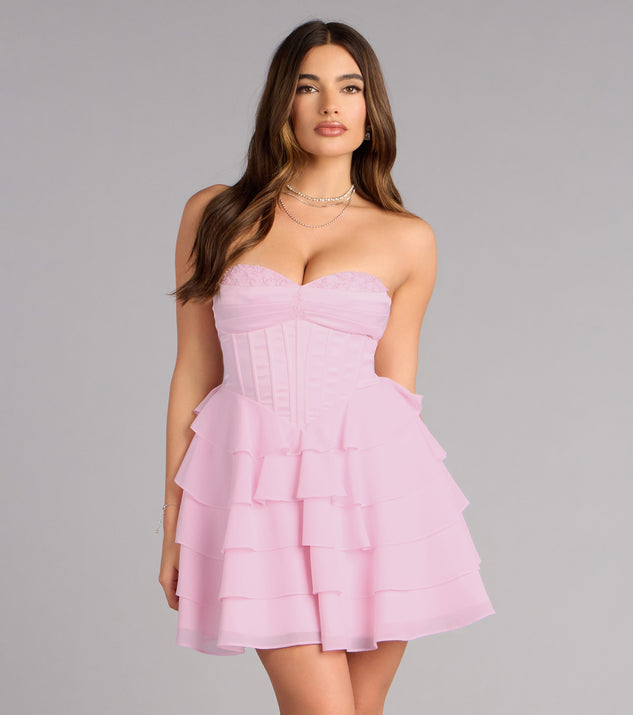 chiffon tie back midi skater dress Jade Satin Chiffon Corset Skater Dress in White | Size: XS | Chiffon/Satin Fabric