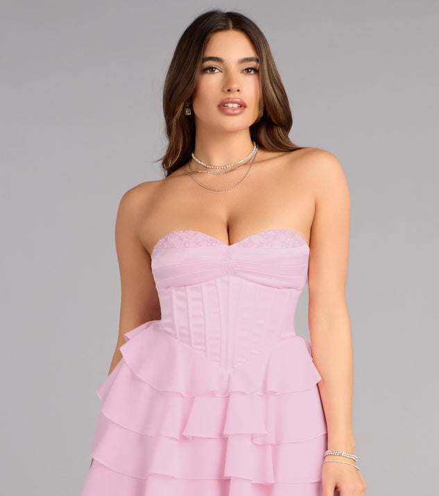 Jade Satin Chiffon Corset Skater Dress | Windsor