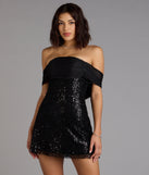 Rosalyn Sequin Beaded Off-The-Shoulder Mini Dress