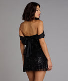 Rosalyn Sequin Beaded Off-The-Shoulder Mini Dress