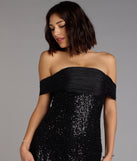 Rosalyn Sequin Beaded Off-The-Shoulder Mini Dress