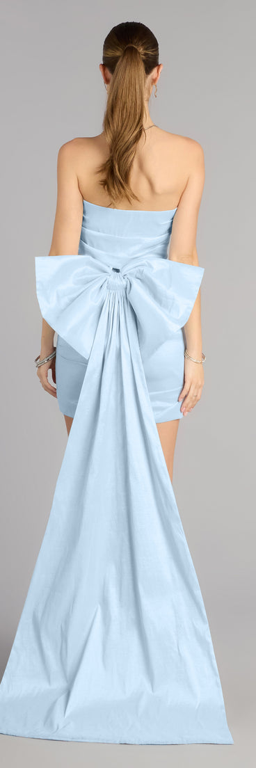 light blue dress for party Lucy Taffeta Bow Mini Party Dress