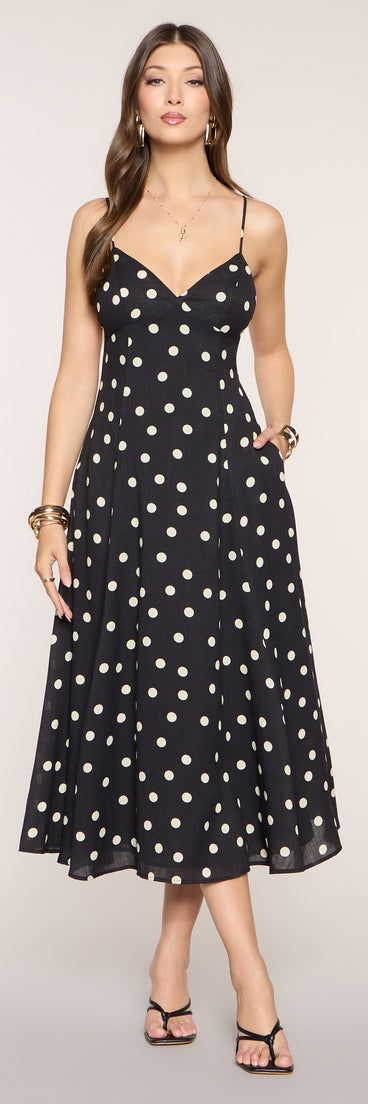 Maggie Polka Dot Midi Formal Dress