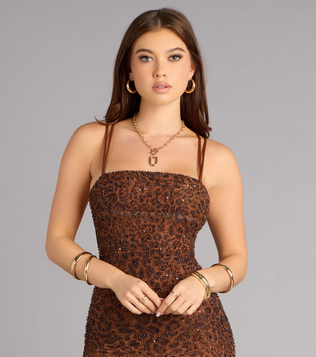 Alivia Leopard Beaded Mini Dress | Windsor