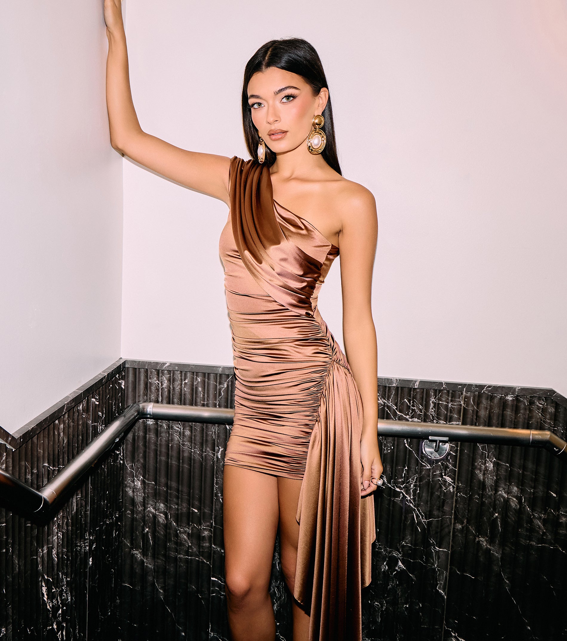 Davina Satin Bodycon Sash Mini Dress | Windsor