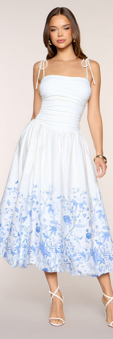 Clarie Floral Poplin A-Line Formal Dress