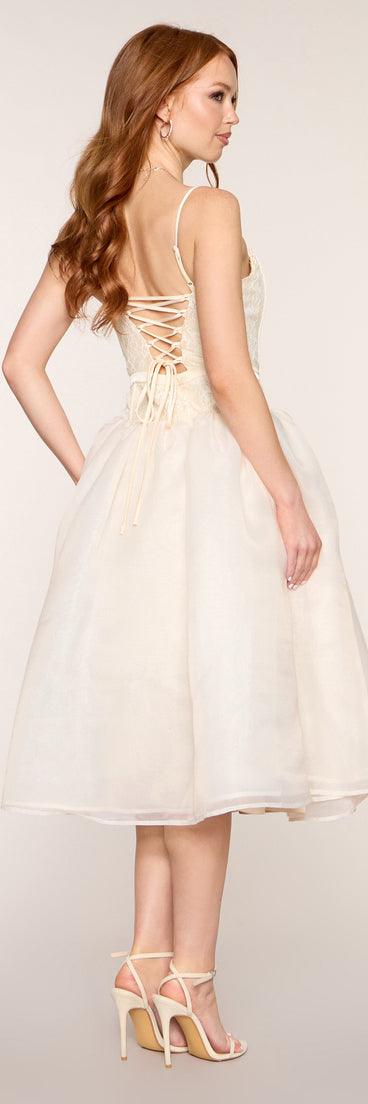 McKenzie Corset A-Line Midi Formal Dress