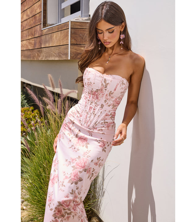 Harper Floral Corset Midi Formal Dress | Windsor Harper Floral Corset Midi Formal Dress | Windsor