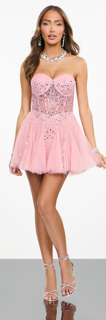 Darla Rhinestone Corset Mini Dress