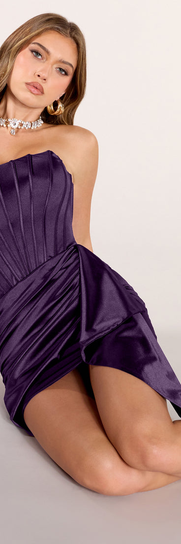 Jocelyn Lace-Up Satin Corset Dress