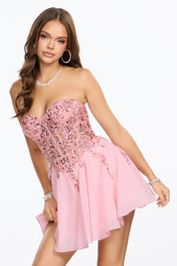 Juliette Applique Corset A-Line Mini Dress