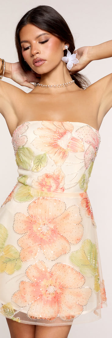 Marlena Floral Lace Up Mini Dress