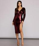 Linley Sequined Surplice Midi Dress