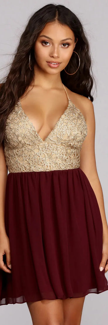 Melissa Formal Metallic Party Dress