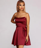 Paola Strapless Twill Party Dress