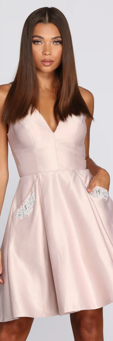 River Formal Satin Party Dress