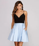 Anabelle Satin Strappy Skater Dress