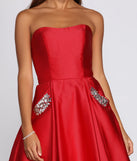 Bethany Formal Satin Rhinestone Dress