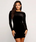 Tanya Pearl-Trim Velvet Dress
