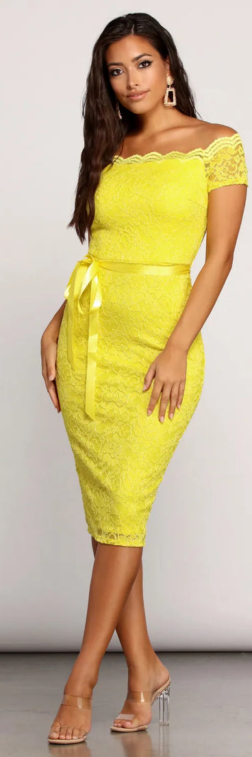 Faith Formal Midi Lace Dress