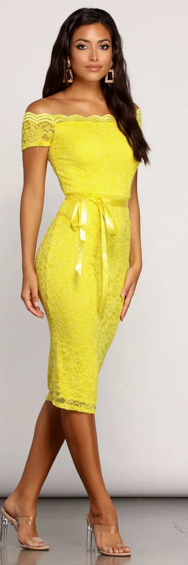 Faith Formal Midi Lace Dress