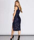 Melanie Formal Sequin Midi Dress