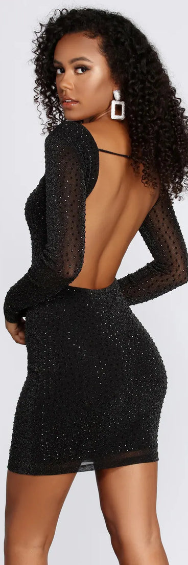 Juliana Open Back Heat Stone Dress