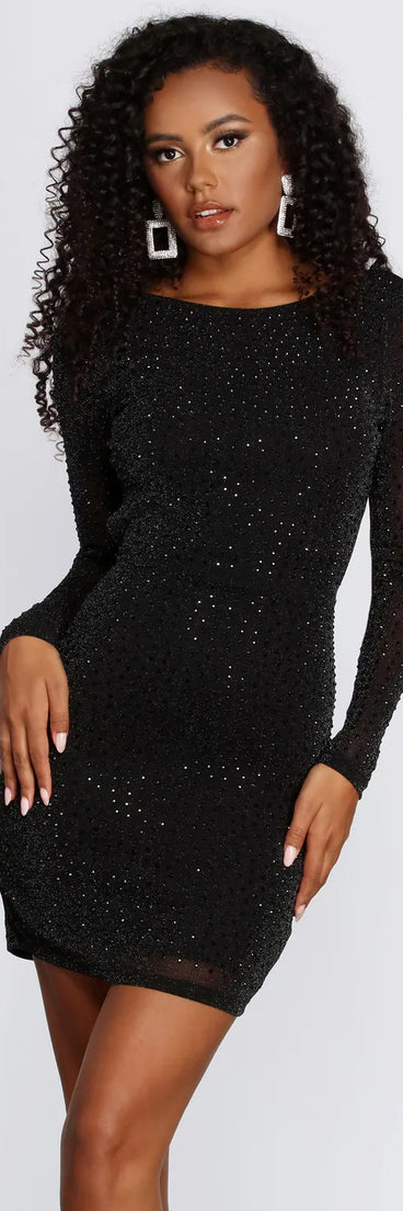 Juliana Open Back Heat Stone Dress