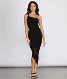 Amari Heat Stone One Shoulder Midi Dress