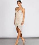 Star In Sequins Wrap Midi Dress
