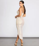 Star In Sequins Wrap Midi Dress