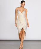Star In Sequins Wrap Midi Dress