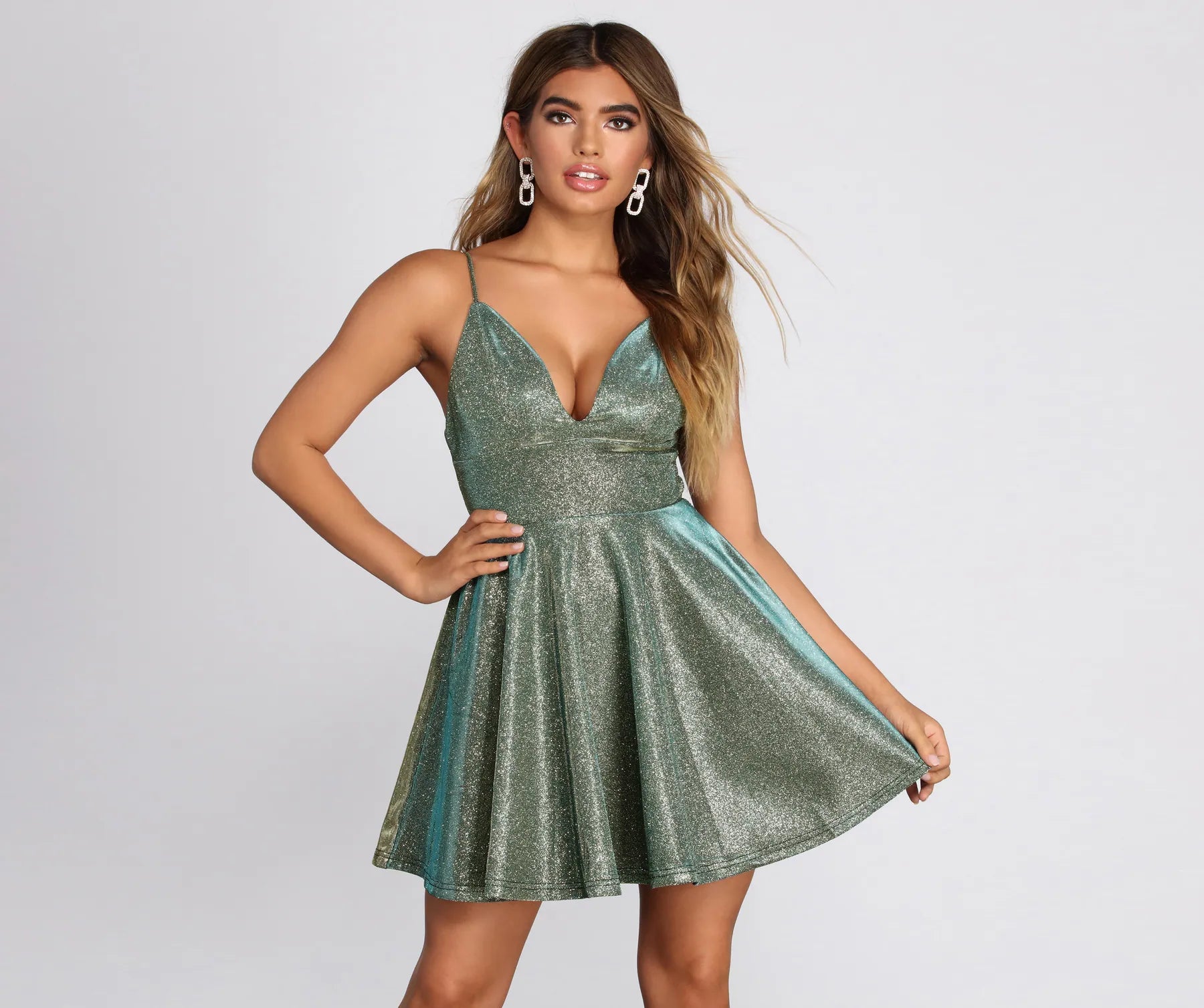dress a dress ドロシーダイアモンドリング 14.5号 Sherri Metallic Glitter Skater Dress | Windsor