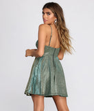 Sherri Metallic Glitter Skater Dress