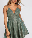 Sherri Metallic Glitter Skater Dress