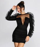 Angelina Ruffle Tulle Sleeves Mini Dress