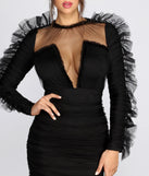 Angelina Ruffle Tulle Sleeves Mini Dress