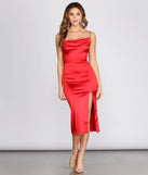 Adalee Formal High Slit Satin Dress