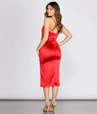Adalee Formal High Slit Satin Dress