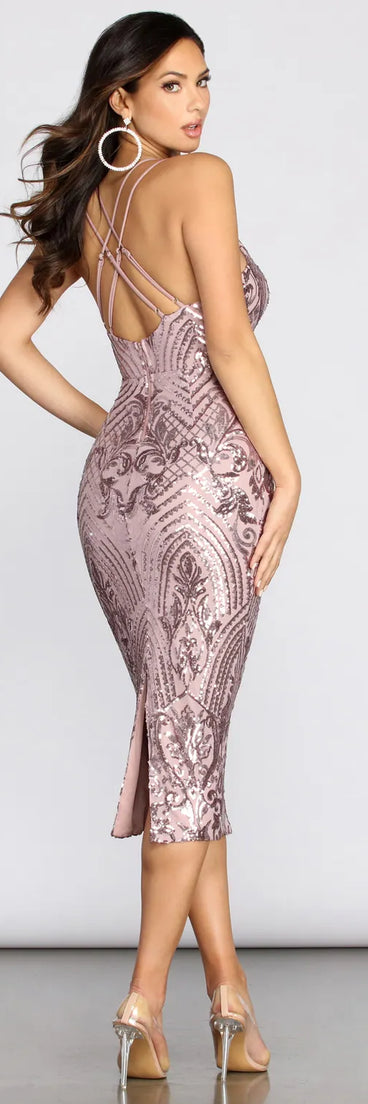 Sandra Sequin Midi Dress