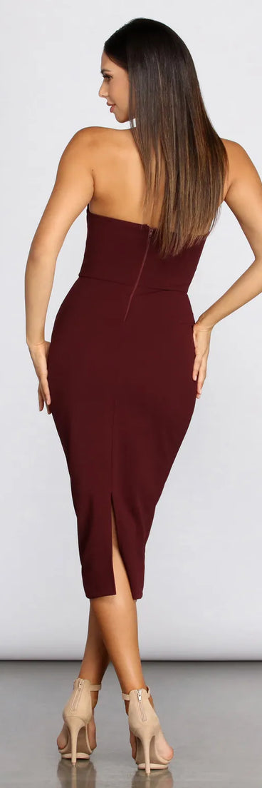 Lyla Formal Crepe Midi Dress