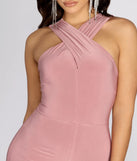 Tamra Cross Neck Midi Formal Dress