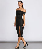 Misty Off Shoulder Glitter Dress