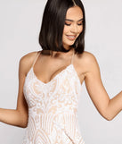 Nicole Formal Sequin Scroll Party Dress