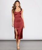 Lucia Side Slit Satin Dress