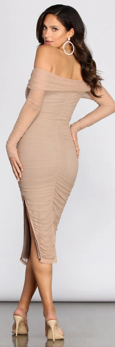 Malia Off Shoulder Ruched Dress