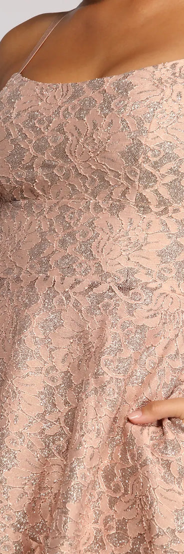 Angela Glitter Lace Party Dress