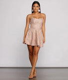 Angela Glitter Lace Party Dress