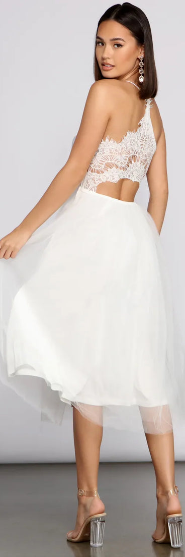 Olivia Eyelash Lace Tulle Party Dress