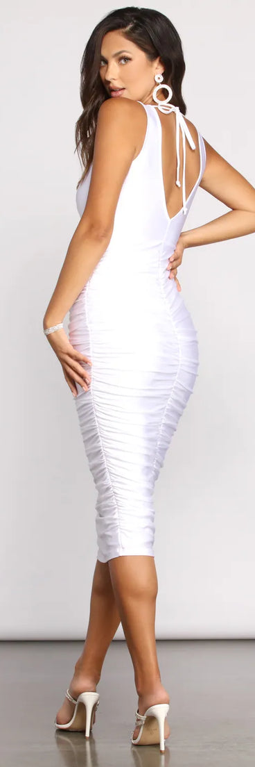 Daria Formal Ruched Midi Dress